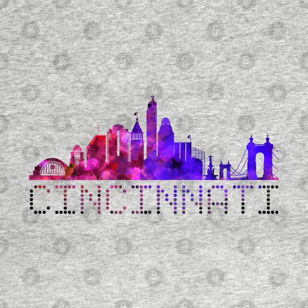 Cincinnati Skyline Purple by sparkling-in-silence